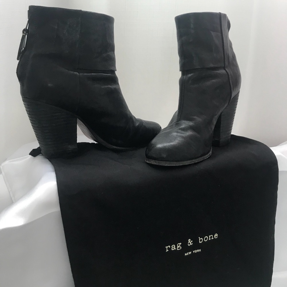 Rag & Bone Black Leather Newbury Boot